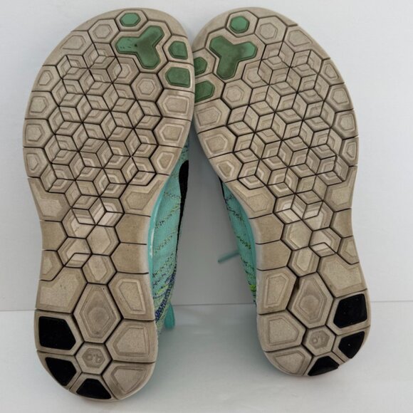 NIKE Aqua & Multicolor Flyknit 4.0 Running Shoes - Picture 5 of 9